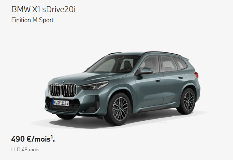 BMW X1 sDrive20i M Sport à 490 €/mois