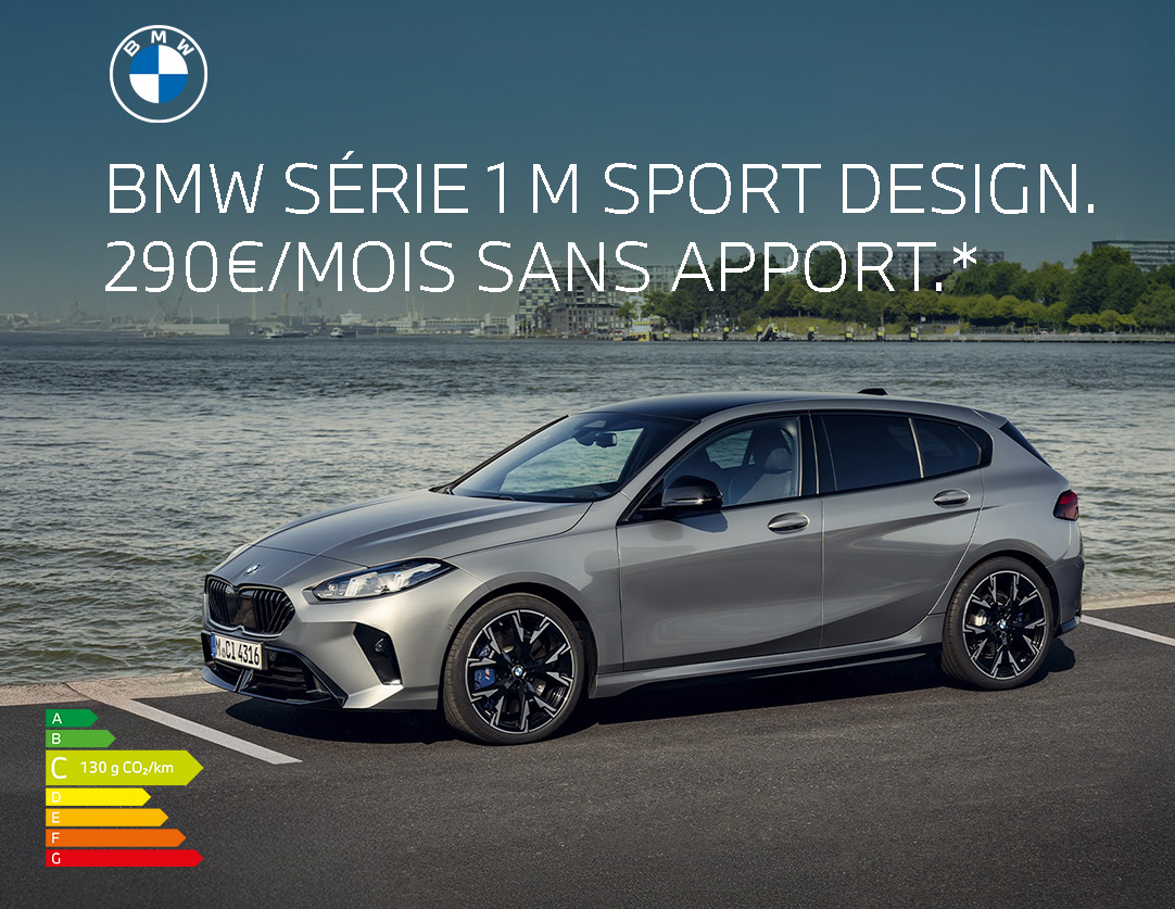 BMW Série 1 M Sport Design - Dès 290 €/mois